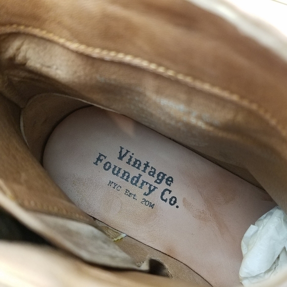 Vintage Foundry Co. Arielle Brown Leather Ankle Western Boot Pointed Toe Zip NEW - Picture 9 of 13